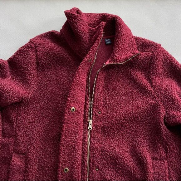 Lands’ End Burgundy Soft & Cozy Teddy House Jacket Woman's Size M/P (10-12) - Picture 4 of 8